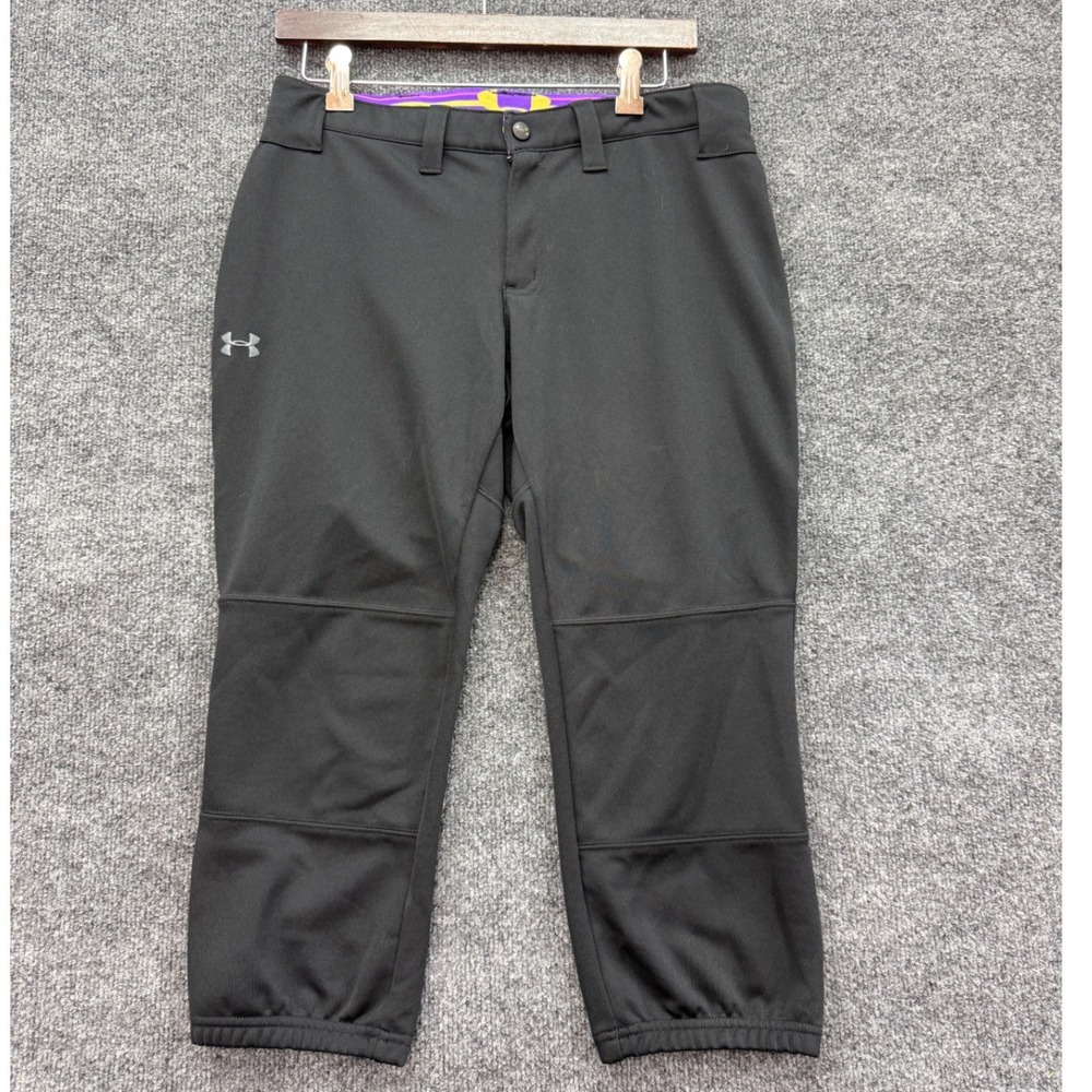 Under Armour Baseball Softball Pants‎ Womens Medium Black Cropped Knickers